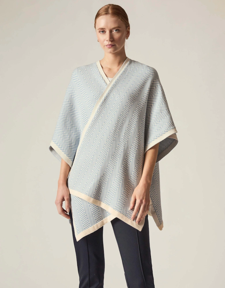 Blue Chevron Knit Wrap