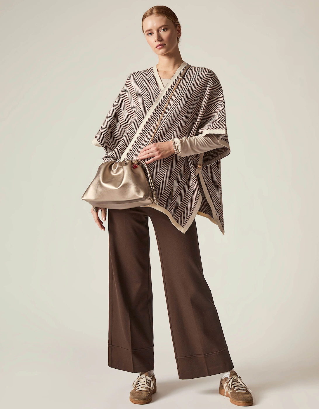 Coffee Chevron Knit Wrap, 6 of 5