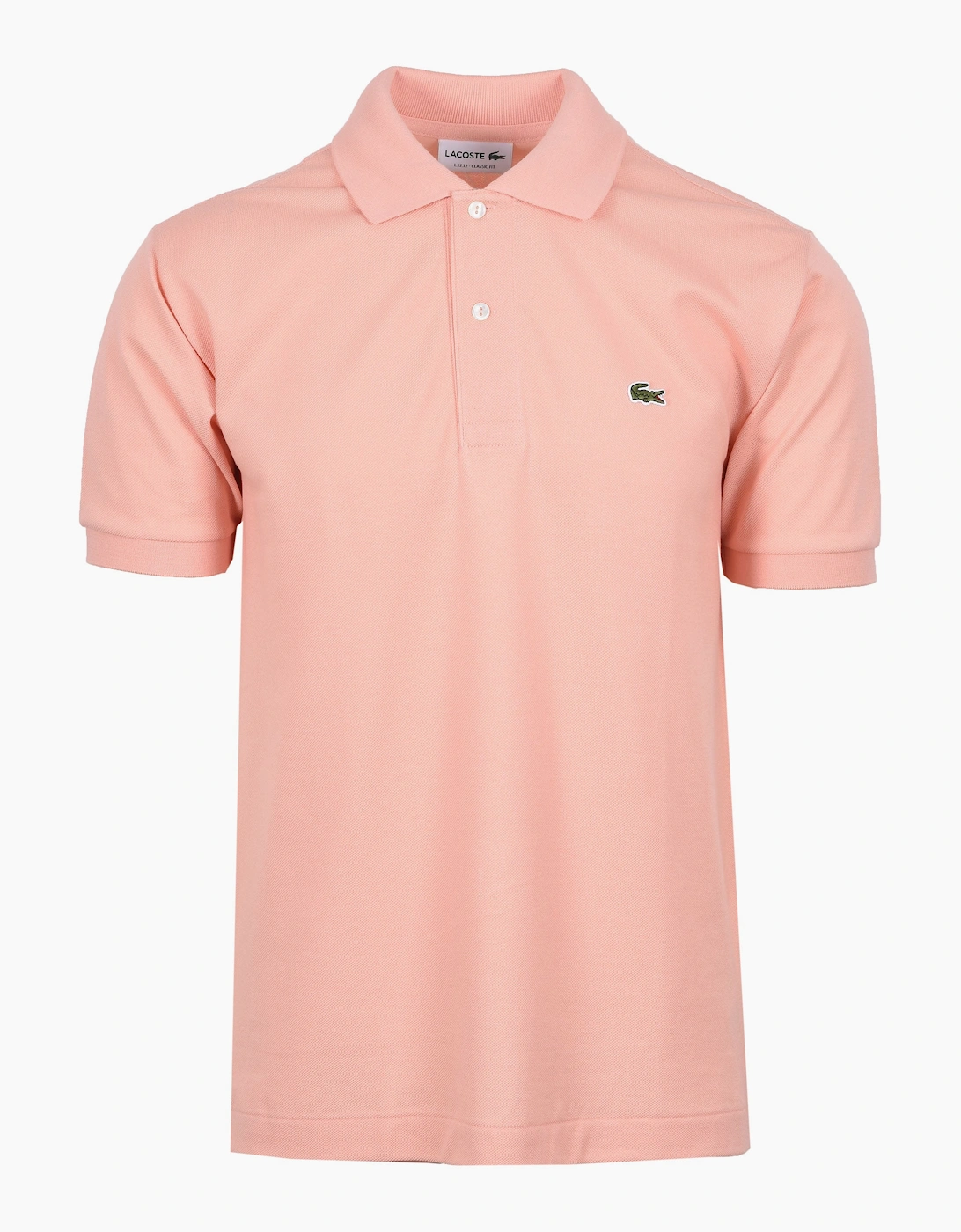 Lacoste Men's Pink L.12.12 Pique Cotton Polo Peach  44 Size 7 2XL