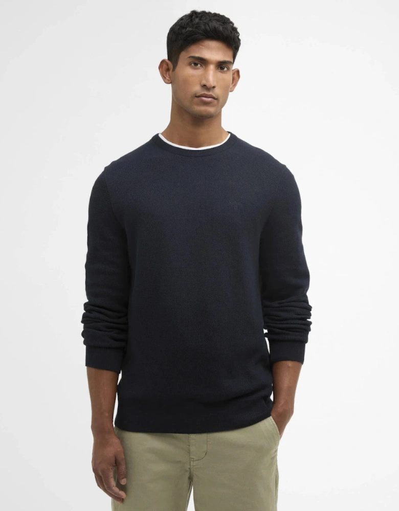 Honeycomb Crew Neck Sweater NY91 Navy