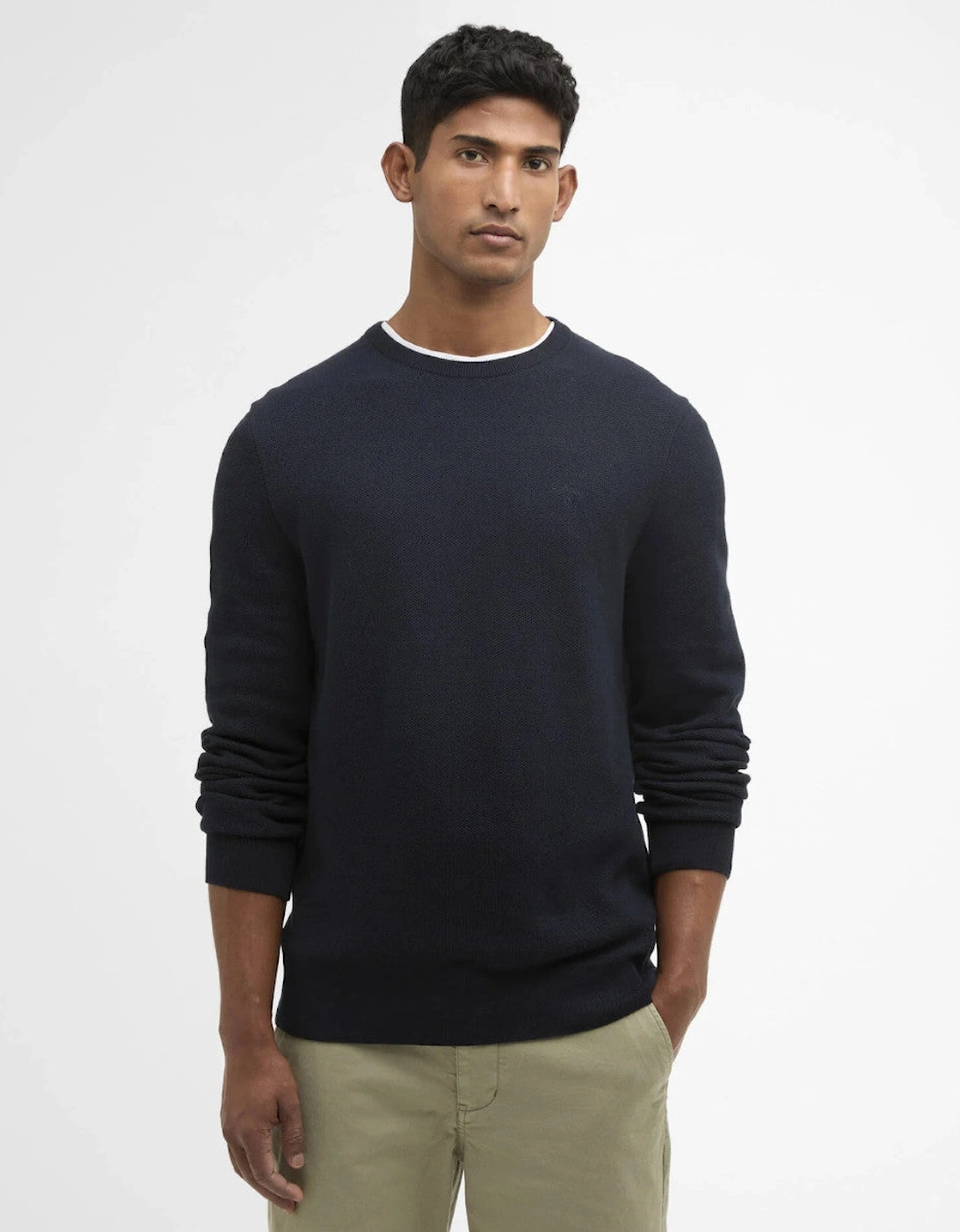 Honeycomb Crew Neck Sweater NY91 Navy