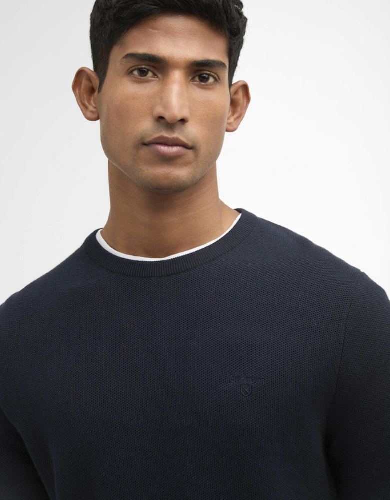 Honeycomb Crew Neck Sweater NY91 Navy