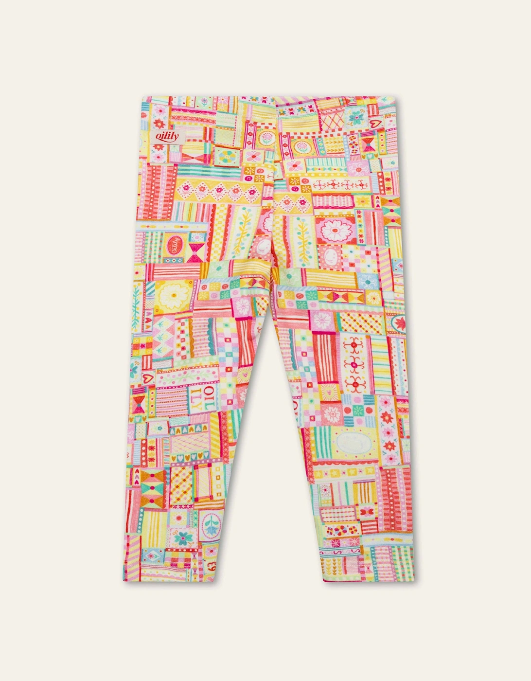 Girls Yellow Multi Print Leggings