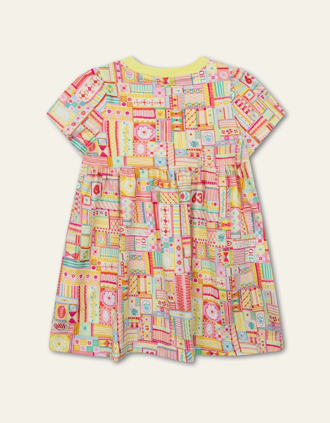 Girls Yellow Multi Print Jersey Dress
