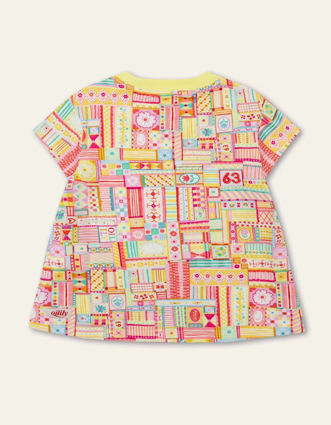 Girls Yellow Multi Print Top