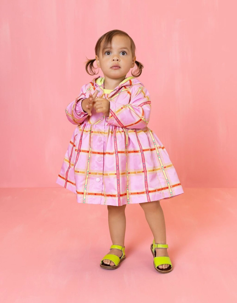 Girls Pink Logo Windbreaker Coat