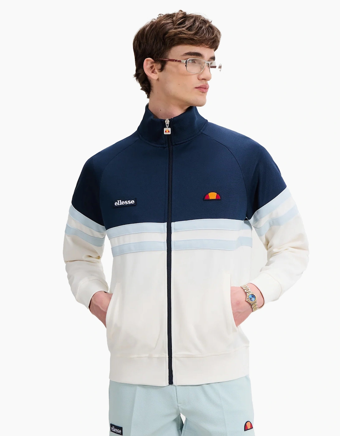 Rimini Track Top Jacket Off White/Navy