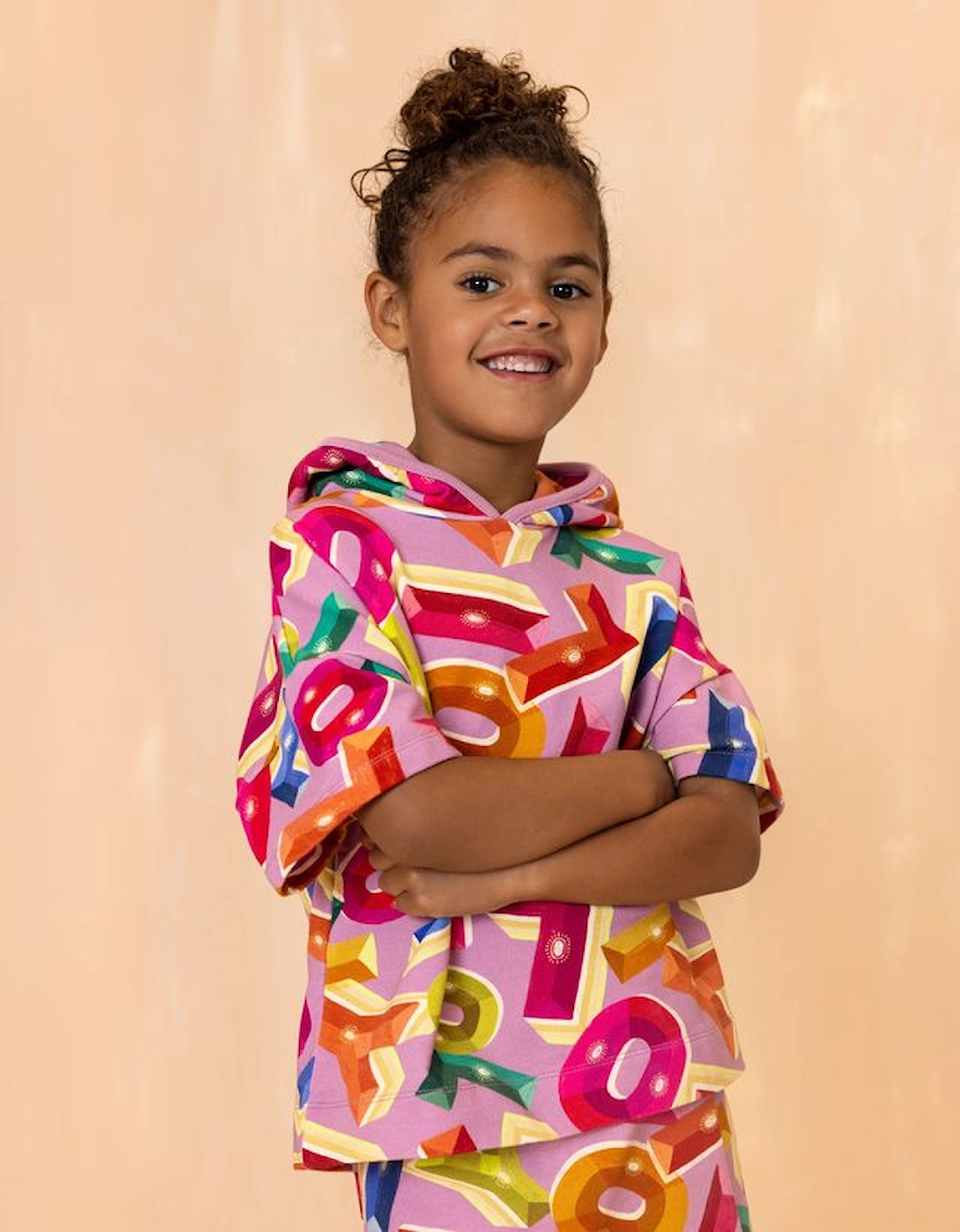 Girls Purple Multi Logo Sweat Shorts