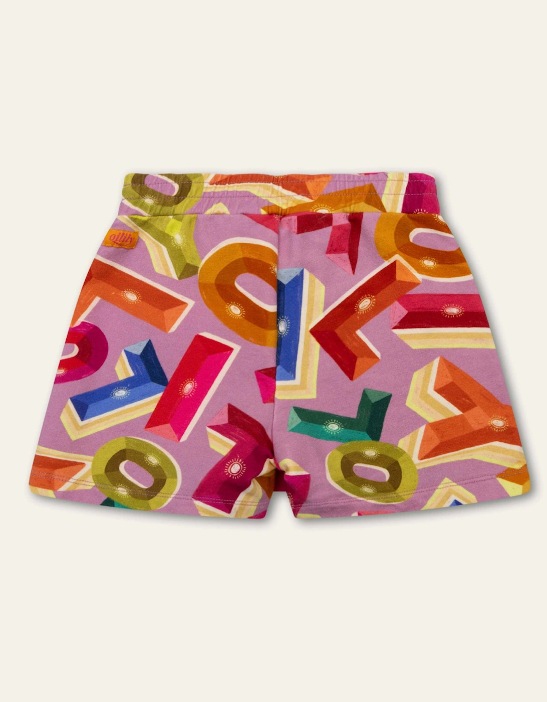 Girls Purple Multi Logo Sweat Shorts