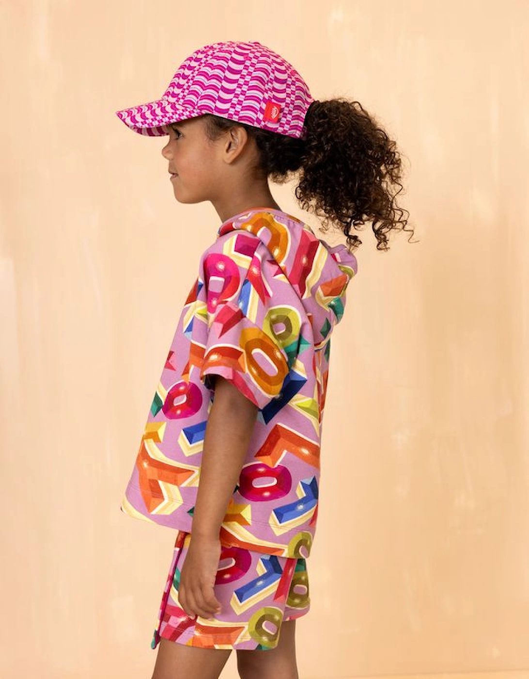 Girls Purple Multi Logo Sweat Shorts