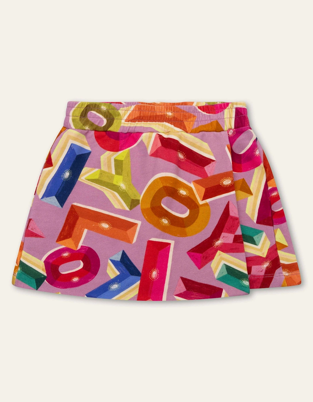 Girls Purple Multi Logo Sweat Shorts, 7 of 6