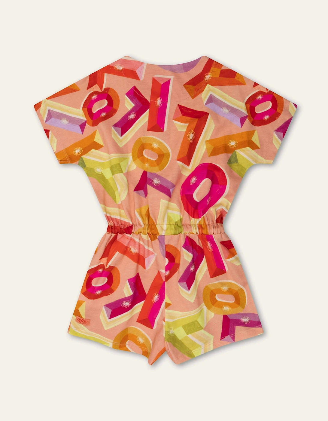 Girls Pink Multi Logo Jersey Playsuit