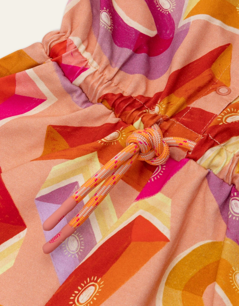 Girls Pink Multi Logo Jersey Playsuit