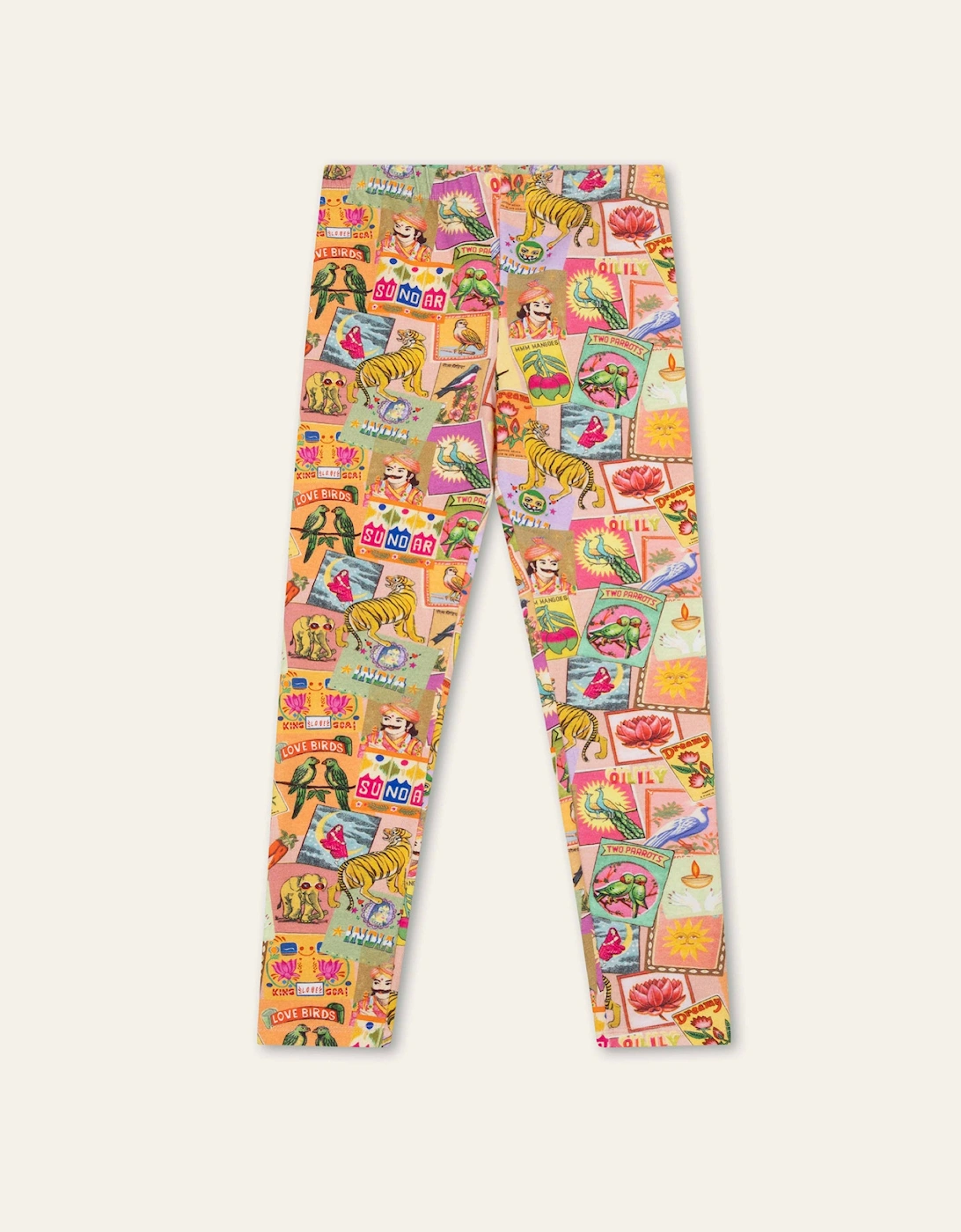 Girls Pink India Inspired Print Leggings, 4 of 3