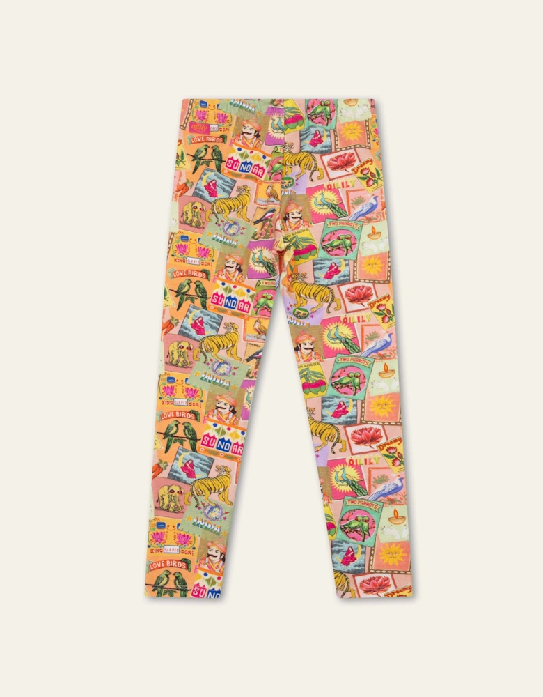Girls Pink India Inspired Print Leggings
