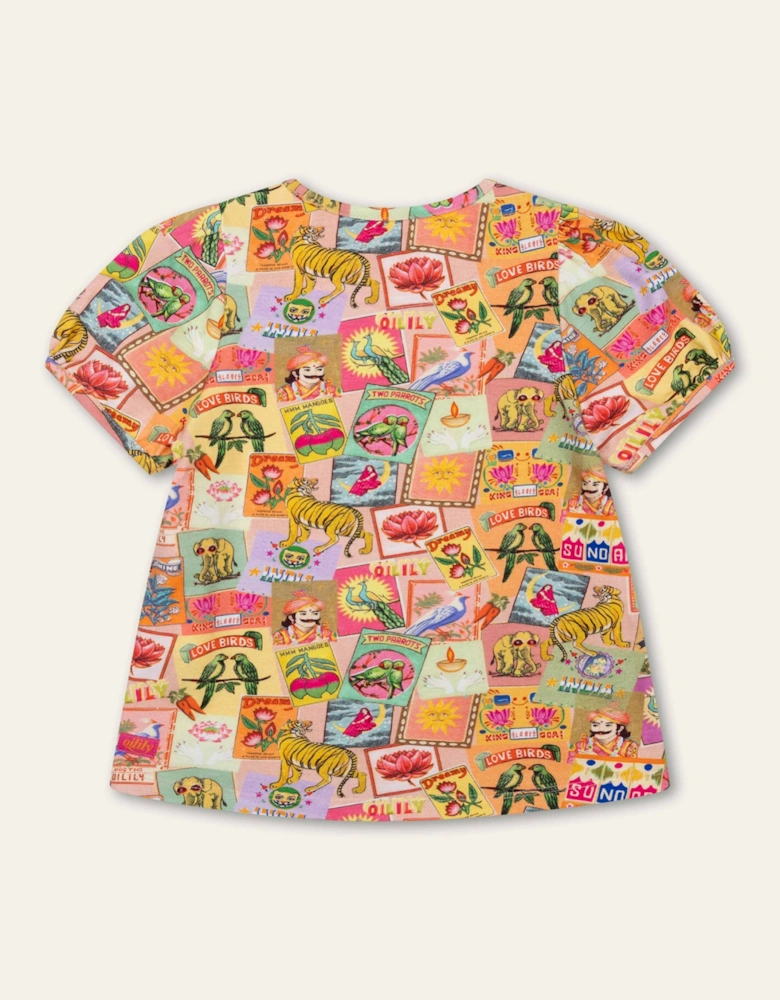 Girls Pink India Inspired Print Top