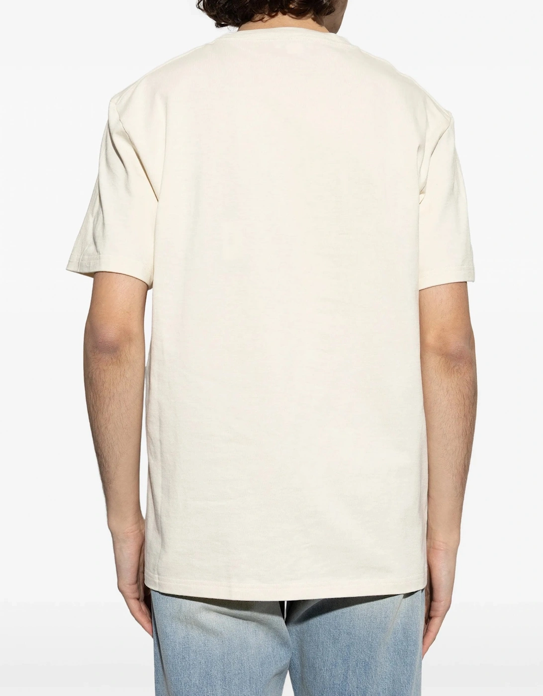 Flock Print Logo T-Shirt Beige