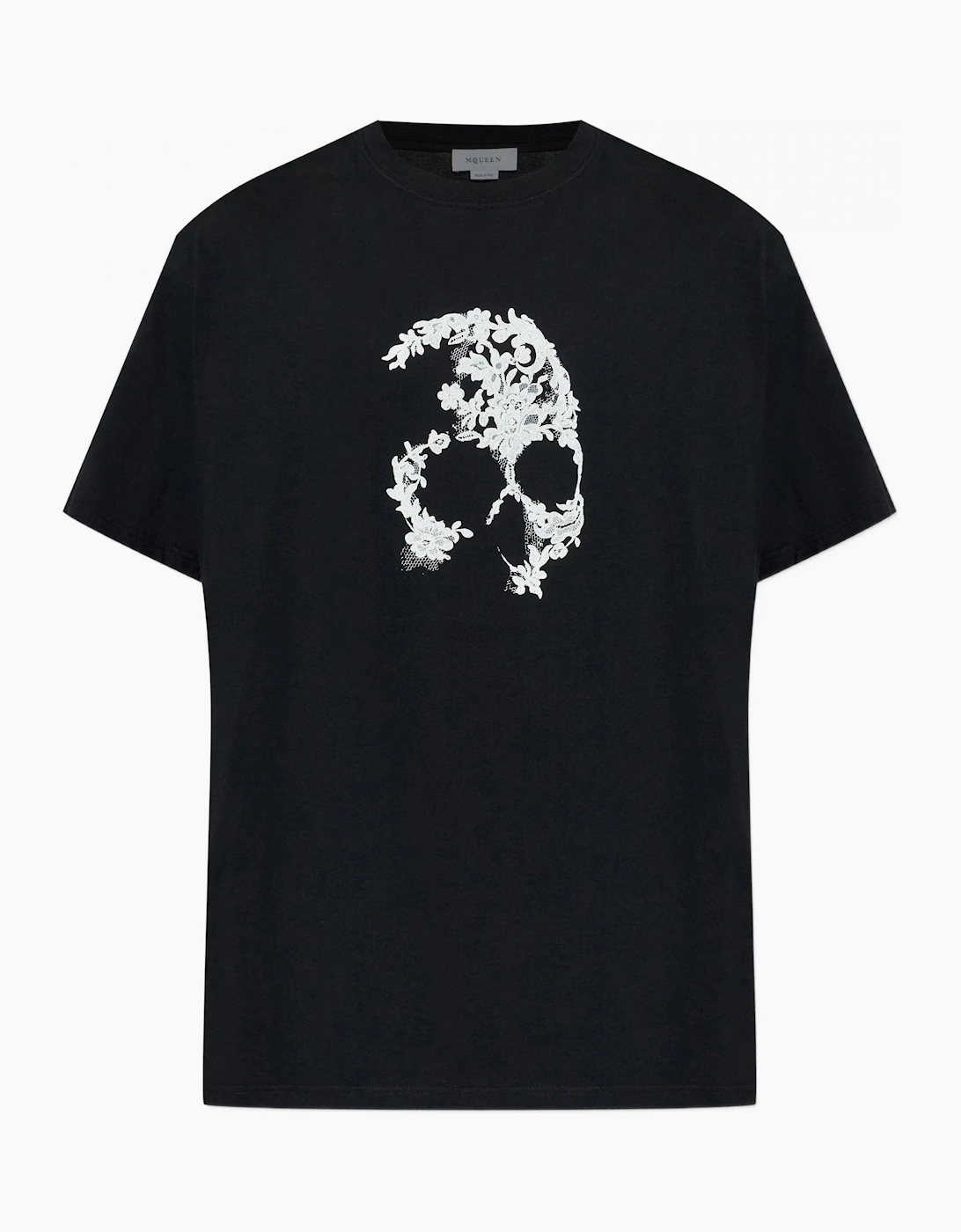 Alexander McQueen Alexander Mcqueen Men's Lace Skull Print T-Shirt Black