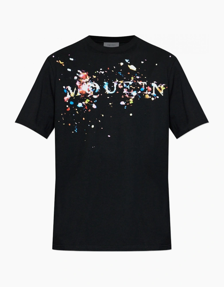 Confetti Print T-Shirt Black