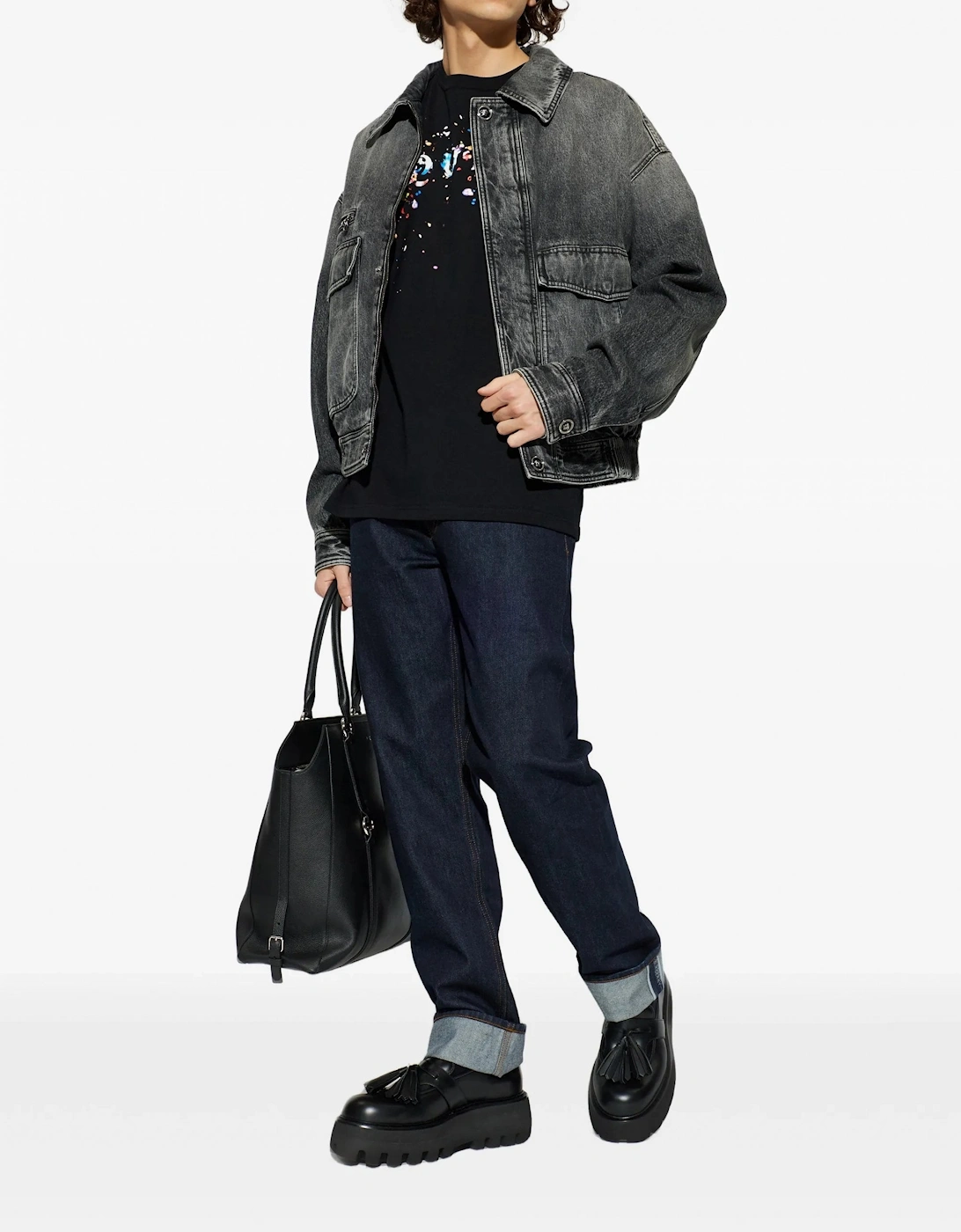 Confetti Print T-Shirt Black