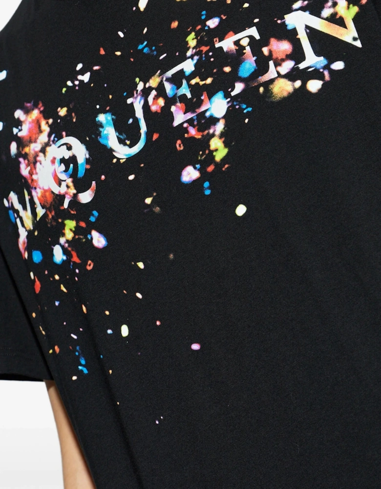 Confetti Print T-Shirt Black