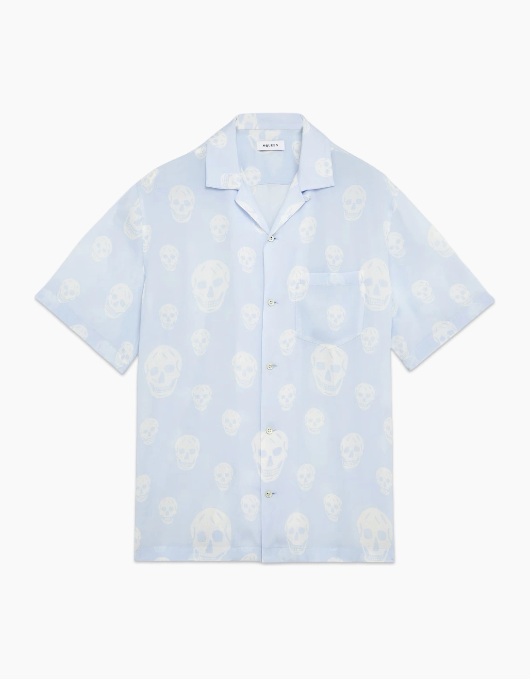Skull Print SS Hawaiian Shirt Blue, 6 of 5