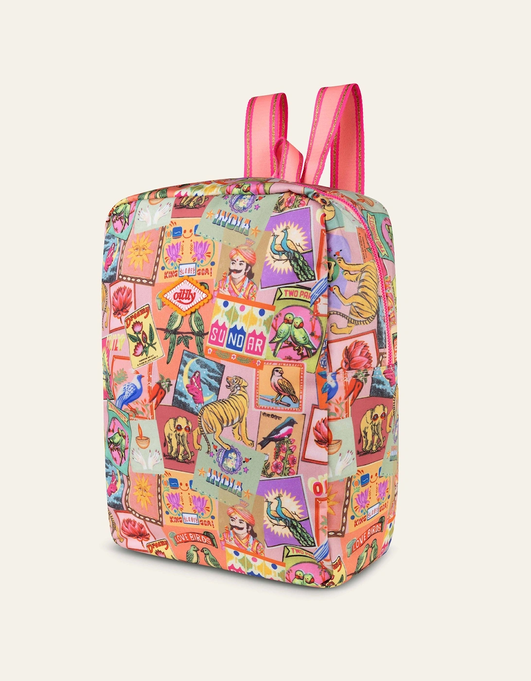 Girls Pink India Inspired Print Backpack