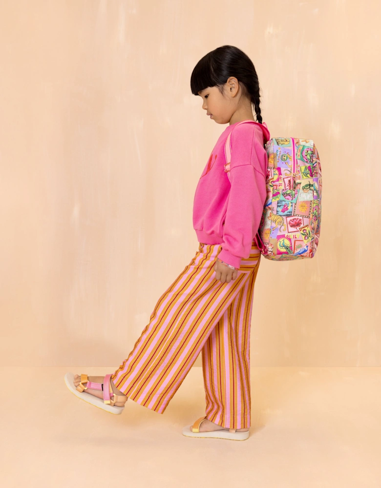 Girls Pink India Inspired Print Backpack