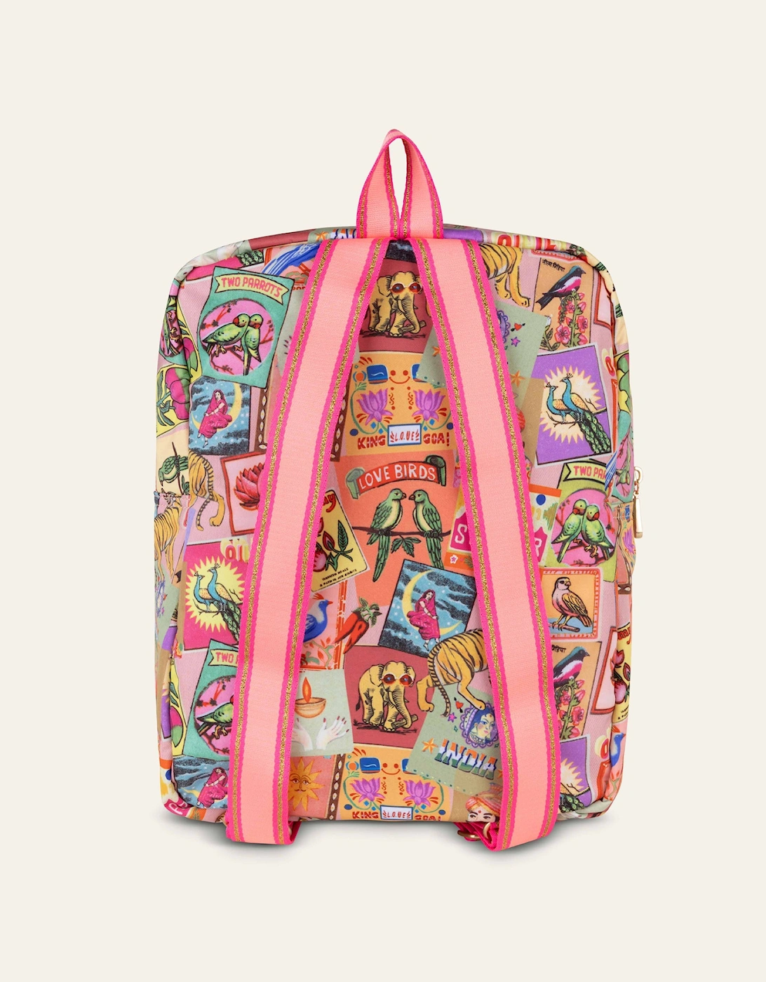 Girls Pink India Inspired Print Backpack