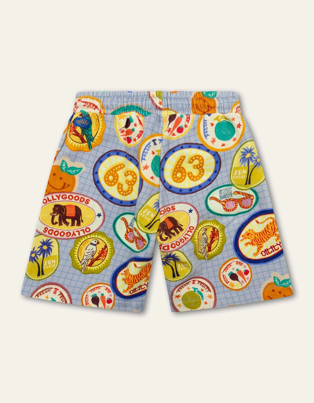 Boys Pale Blue Sticker Sweat Shorts