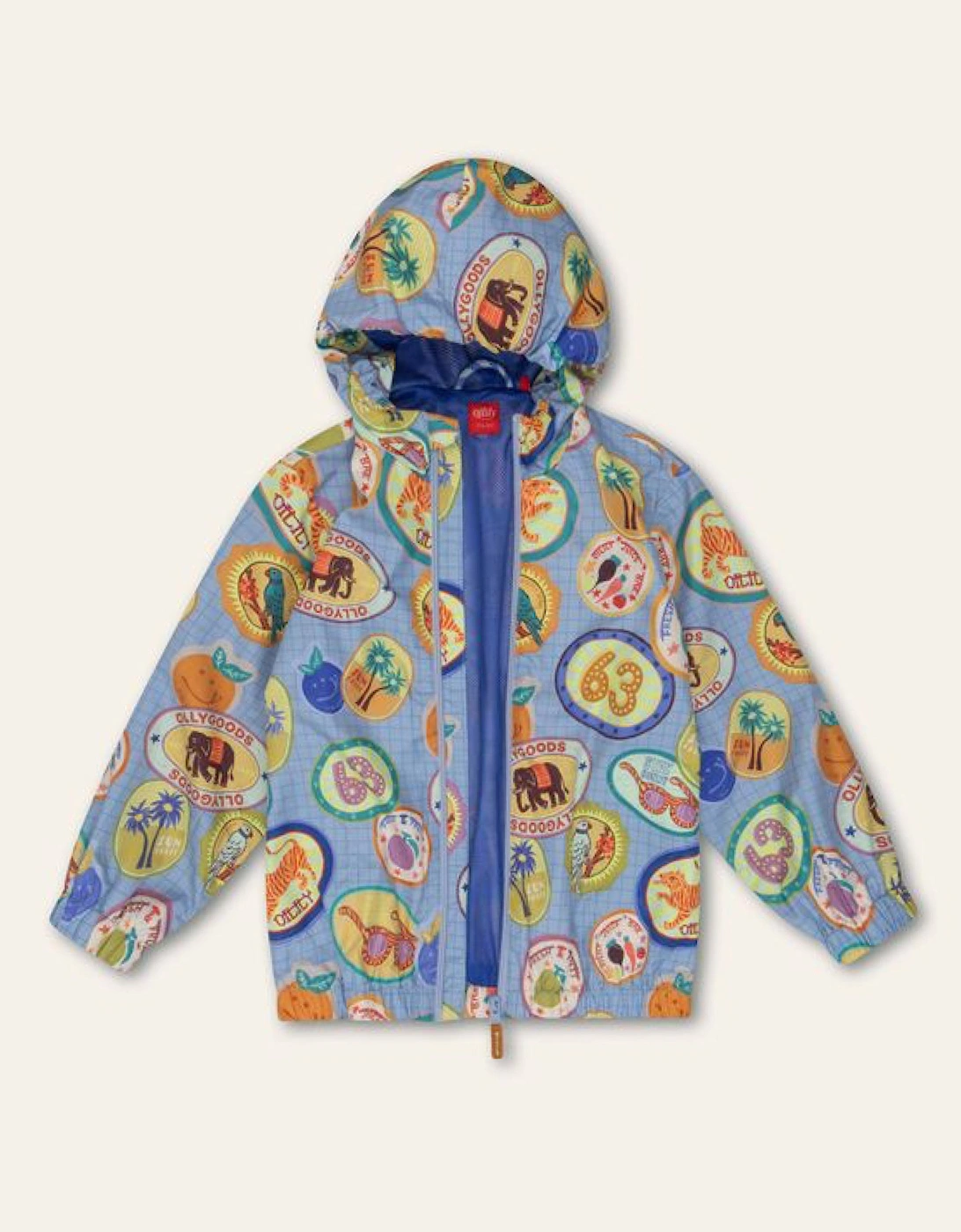 Boys Pale Blue Sticker Windbreaker Jacket, 5 of 4