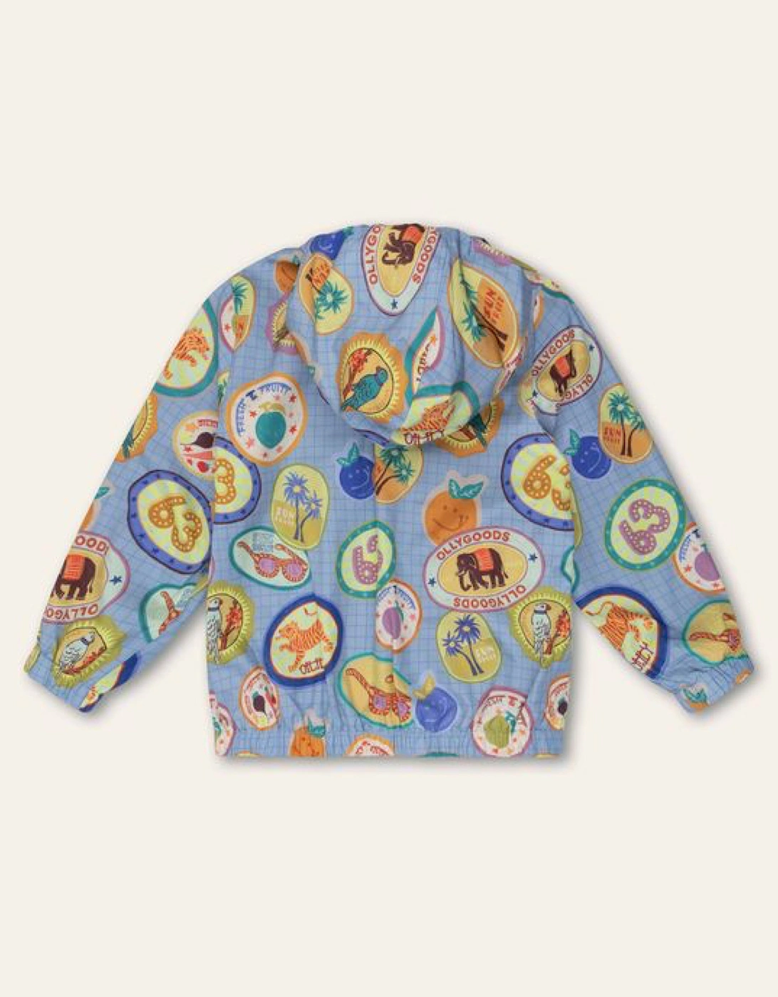 Boys Pale Blue Sticker Windbreaker Jacket