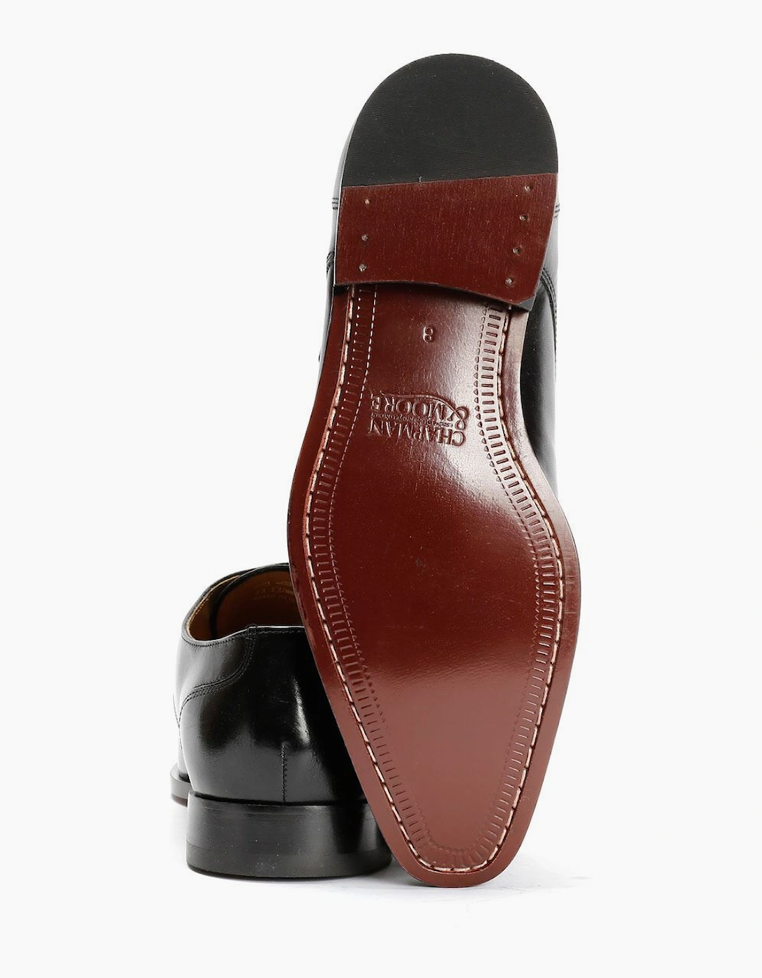 Toe Cap Monk Leather Men's Black Shoes