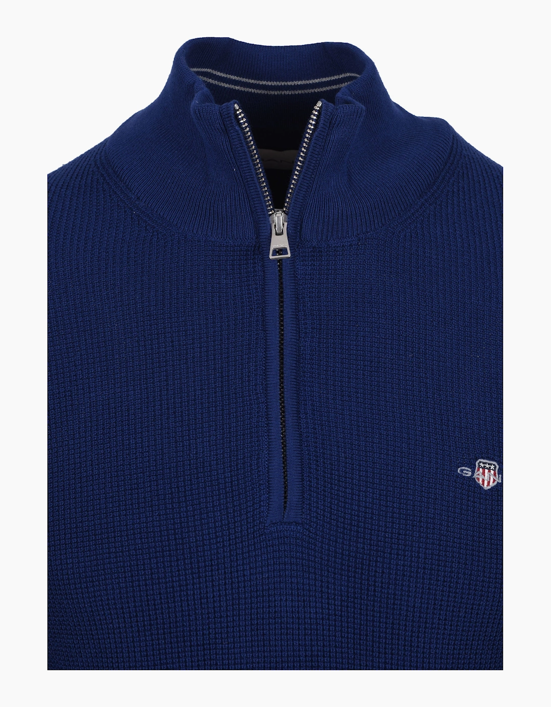 MICRO TEXTURED HALF ZIP KNITWEAR RICH NAVY