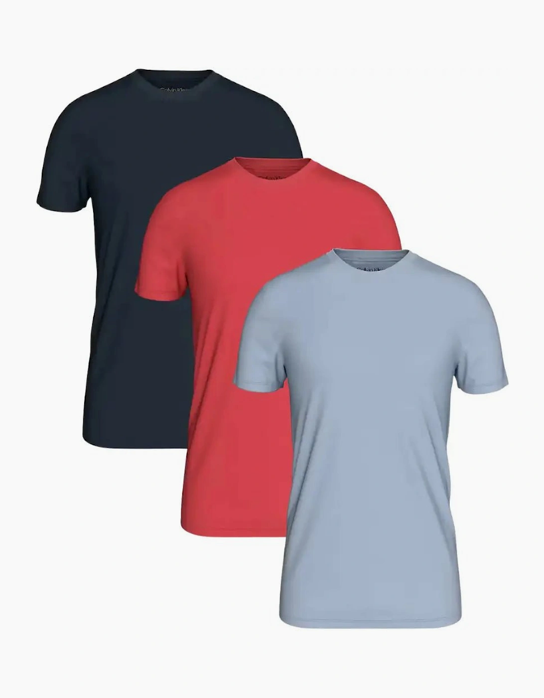 Calvin Klein Men's Black/Red/Blue 3-Pack Cotton Classics T-Shirts, - Size 40