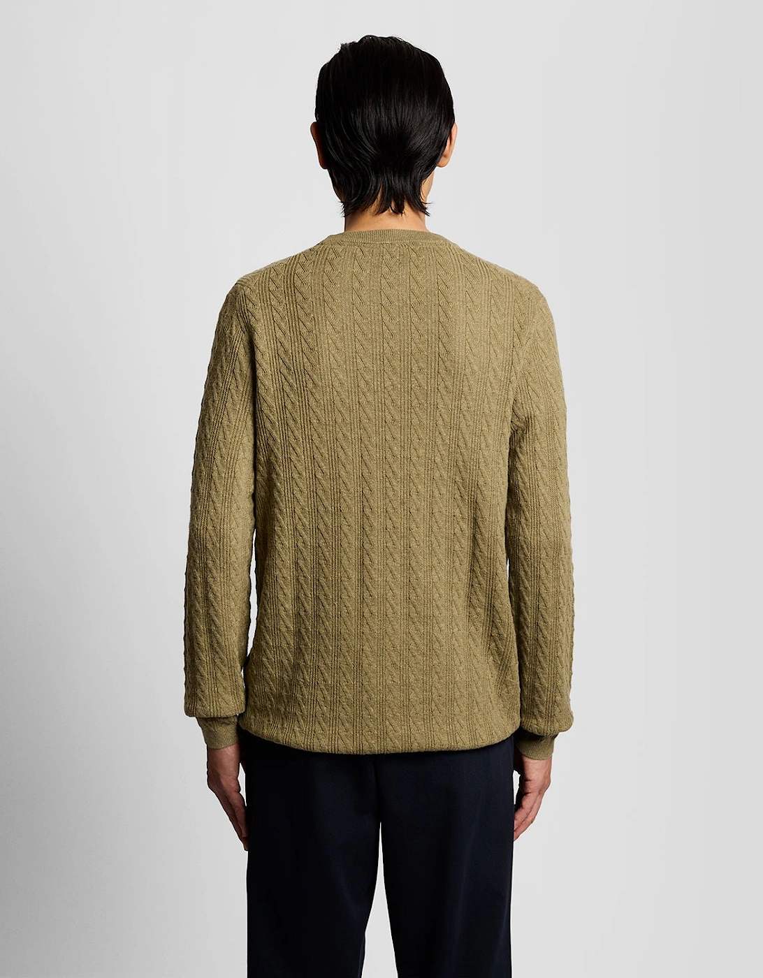 Linen Blend Ribbed Crew Neck Jumper