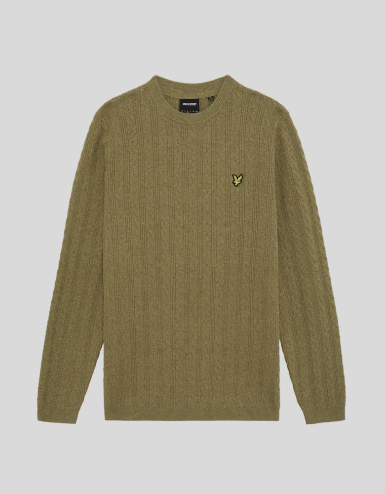 Linen Blend Ribbed Crew Neck Jumper