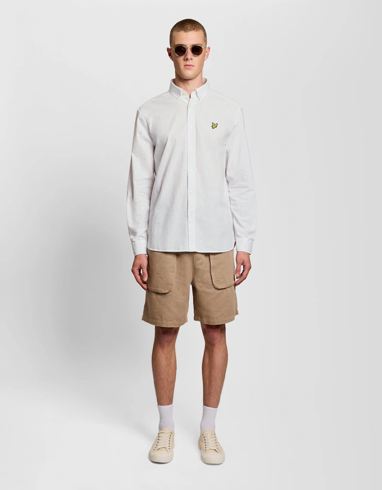 Linen Blend Oxford Shirt