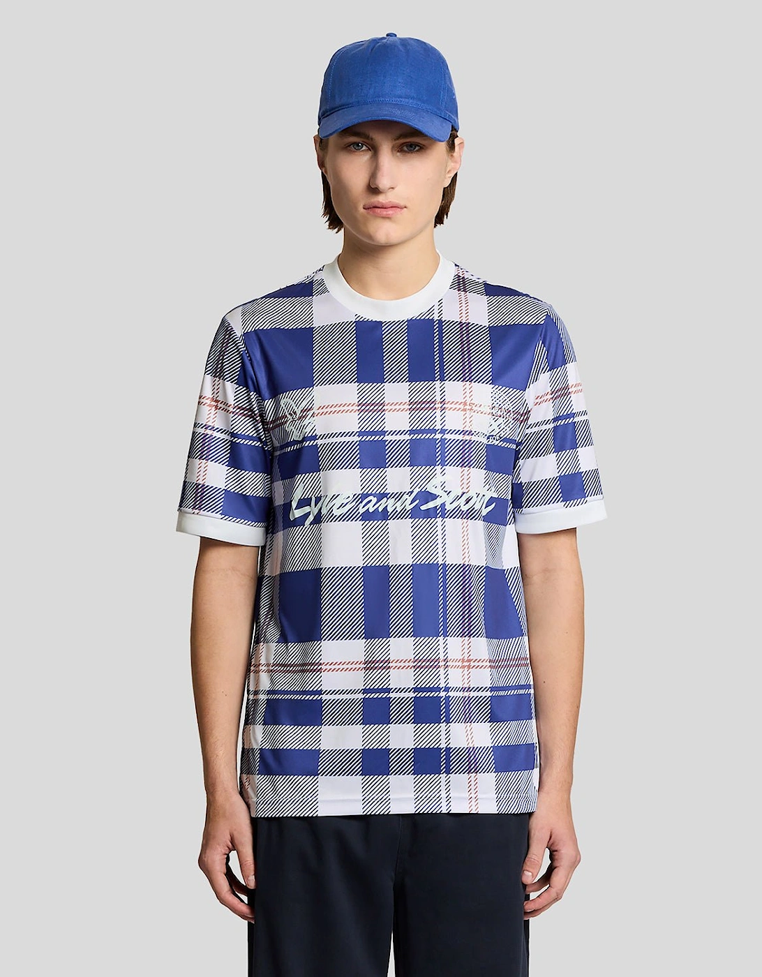 Lyle And Scott Unisex Sports Tartan Check Football Shirt  M