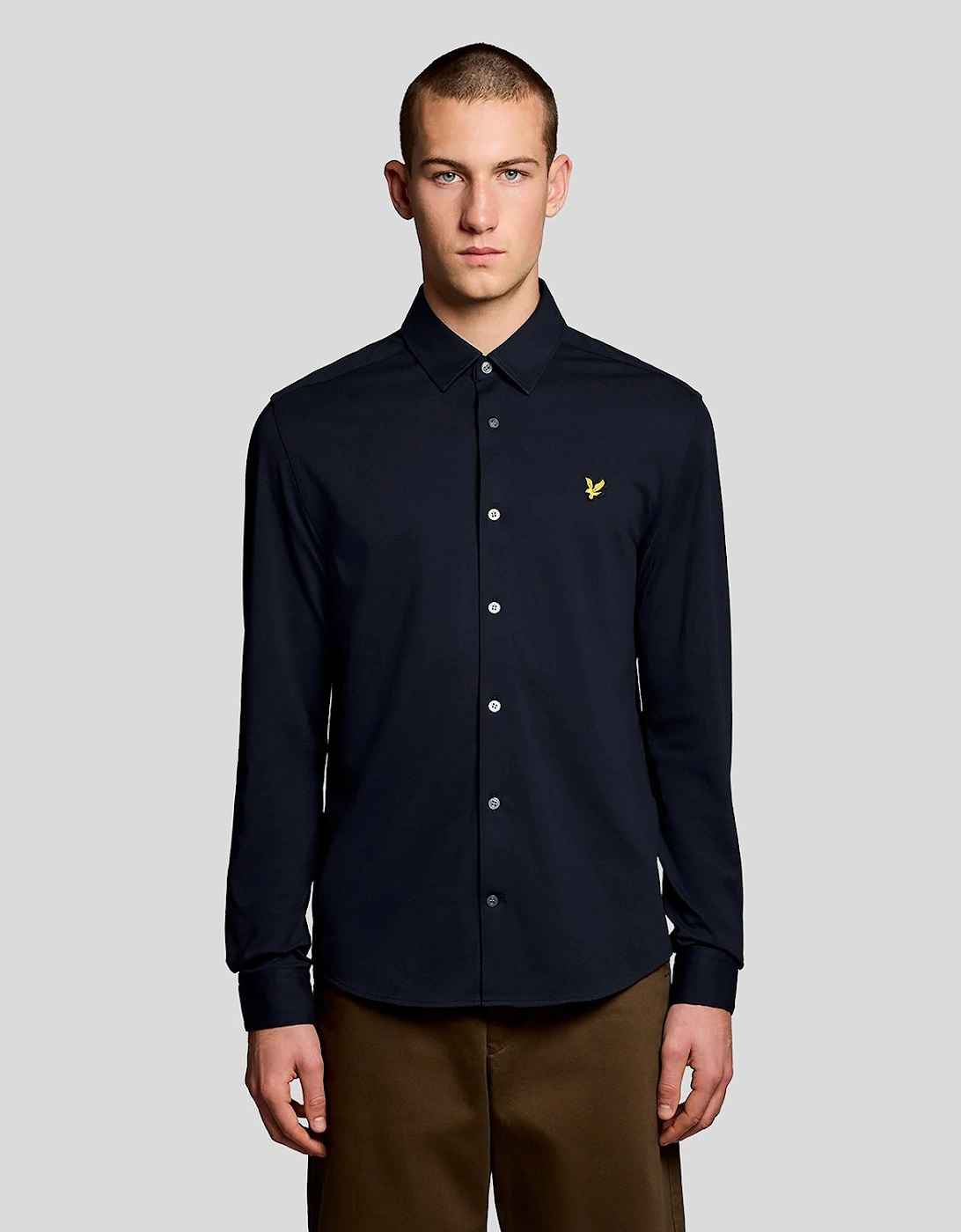 Lyle And Scott Men's Cotton Oxford Jersey Shirt  44/Regular Xxl