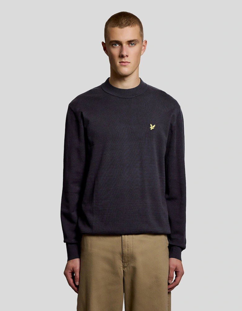 Relaxed Fit Mock Neck Jumper
