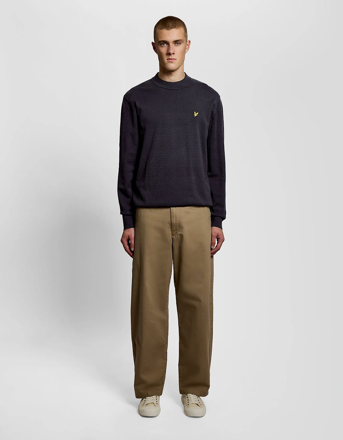 Relaxed Fit Mock Neck Jumper