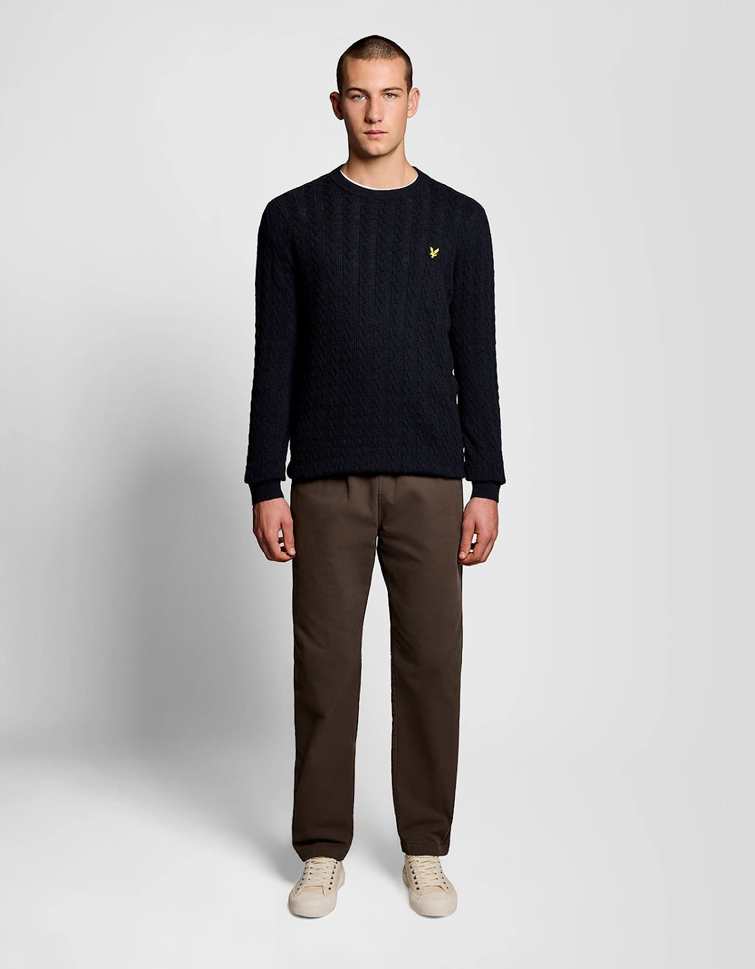 Linen Blend Ribbed Crew Neck Jumper