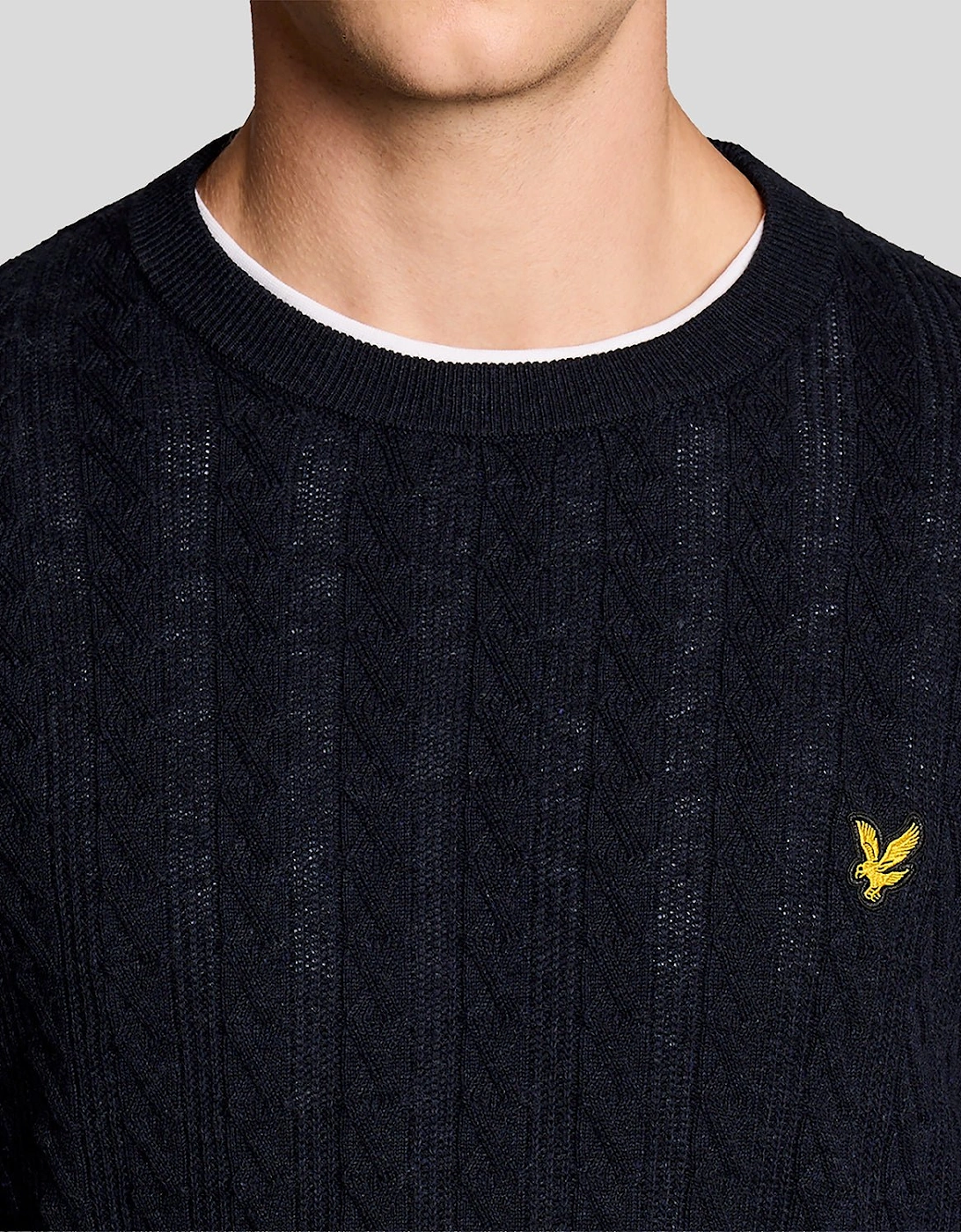 Linen Blend Ribbed Crew Neck Jumper