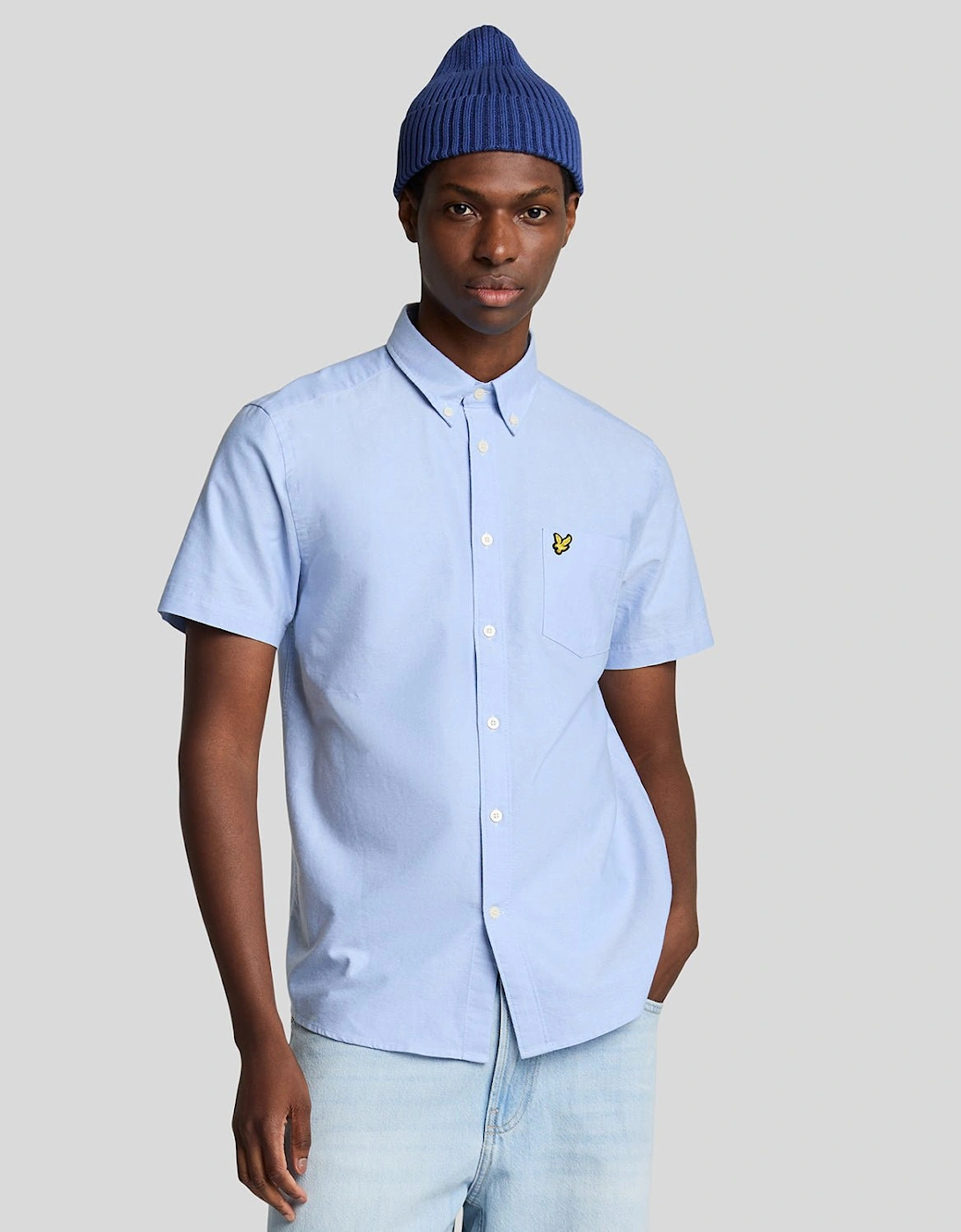 Lyle And Scott Men's Light Short Sleeve Oxford Shirt 40/Regular L