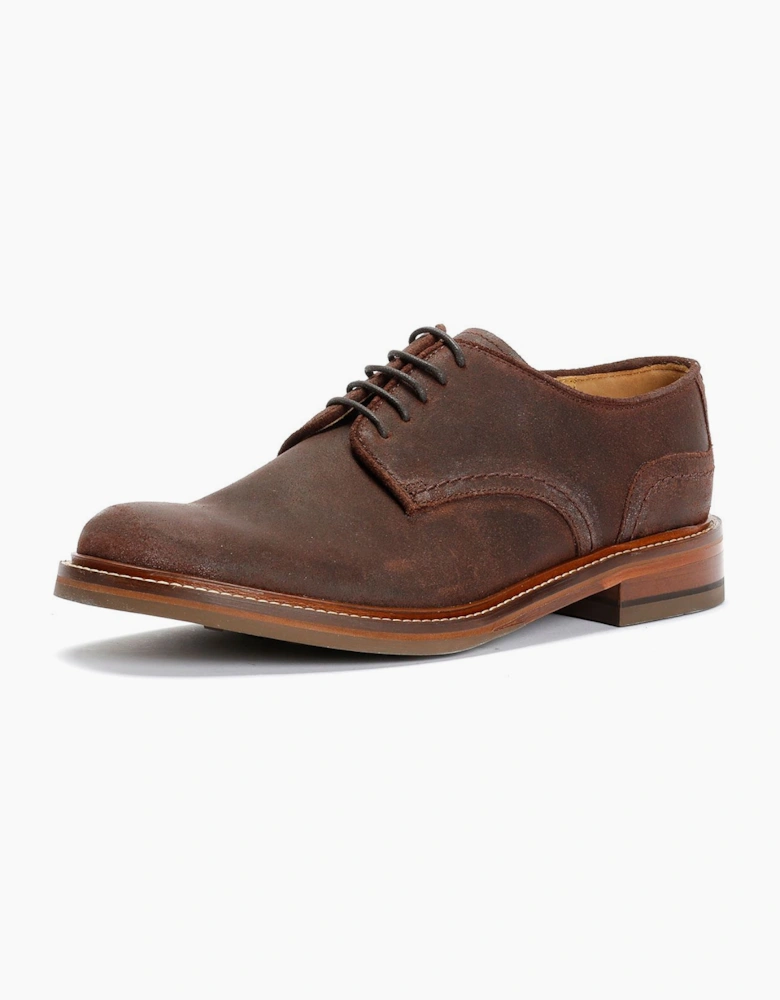 Plain Derby Country Leather Men's Choco Shoes