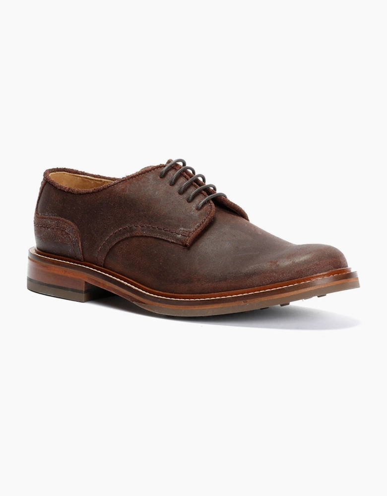 Plain Derby Country Leather Men's Choco Shoes