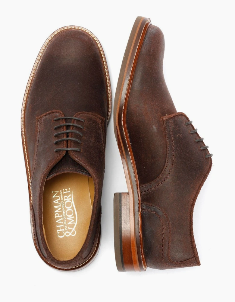 Plain Derby Country Leather Men's Choco Shoes