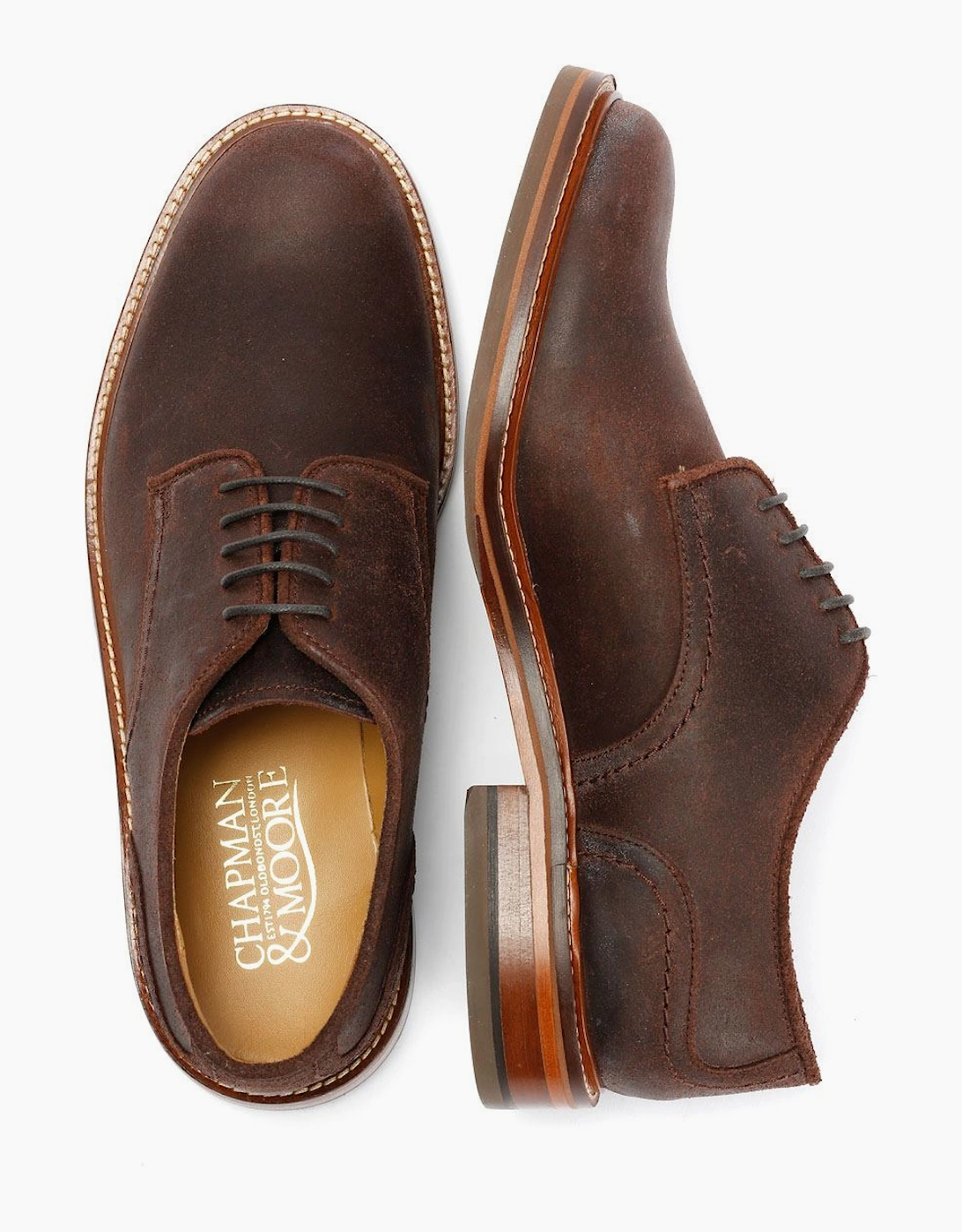 Plain Derby Country Leather Men's Choco Shoes
