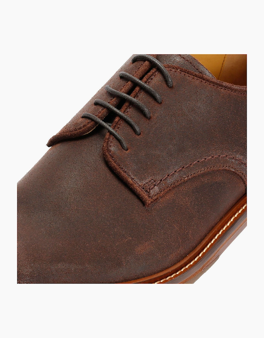 Plain Derby Country Leather Men's Choco Shoes